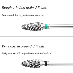 Fantexy Nail Drill Bits Set for Acrylic Nails,3/32 Inch Professional Tungsten Nail File Bits Nail Art Tools,Manicure Pedicure Shapen Remove Tools, Home Salon Use(5Pcs）