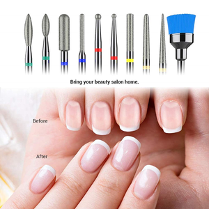 Melodysusie Diamond Cuticle Nail Drill Bits Set 10Pcs with Ceramic Nail Drill Bits Set 5Pcs for Acrylic Gel Nails Prep, Nail Art Tools for Manicure Pedicure, 3/32''(2.35Mm)
