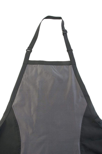 Betty Dain Bleach Proof Hourglass Salon Stylist Apron, Flattering Cut, Stylish Colorblock, Durable Fabric, Water, Color, and Chemical Proof, Zipper Pockets, Adjustable Neck Closure, Black/Pewter