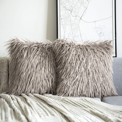 Phantoscope Merino Style Faux Fur Series Decorative Throw Pillow Cover, 18