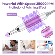 Load image into Gallery viewer, Delanie 35000RPM Professional Nail Drill Machine, Portable Nail Drills for Acrylic Nails, Electric Nail File Rechargeable Efile Nail Drill for Gel Nails Remove, Home and Salon Use Nail Tools (Purple)
