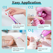 Load image into Gallery viewer, Electric Nail Drill,Morgles Cordless Nail Drill Rechargeable Electric Nail File for Acrylic Portable Electric Nail Drill Kit with 12Pcs Nail Drill Bits for Salon Home Use
