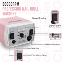 Load image into Gallery viewer, Makartt Nail Drill Portable Electric Nail File Machine Geneviere E File Pink JD700 Professional 30000RPM Manicure Drill for Acrylic Nails Poly Nail Gel Polish
