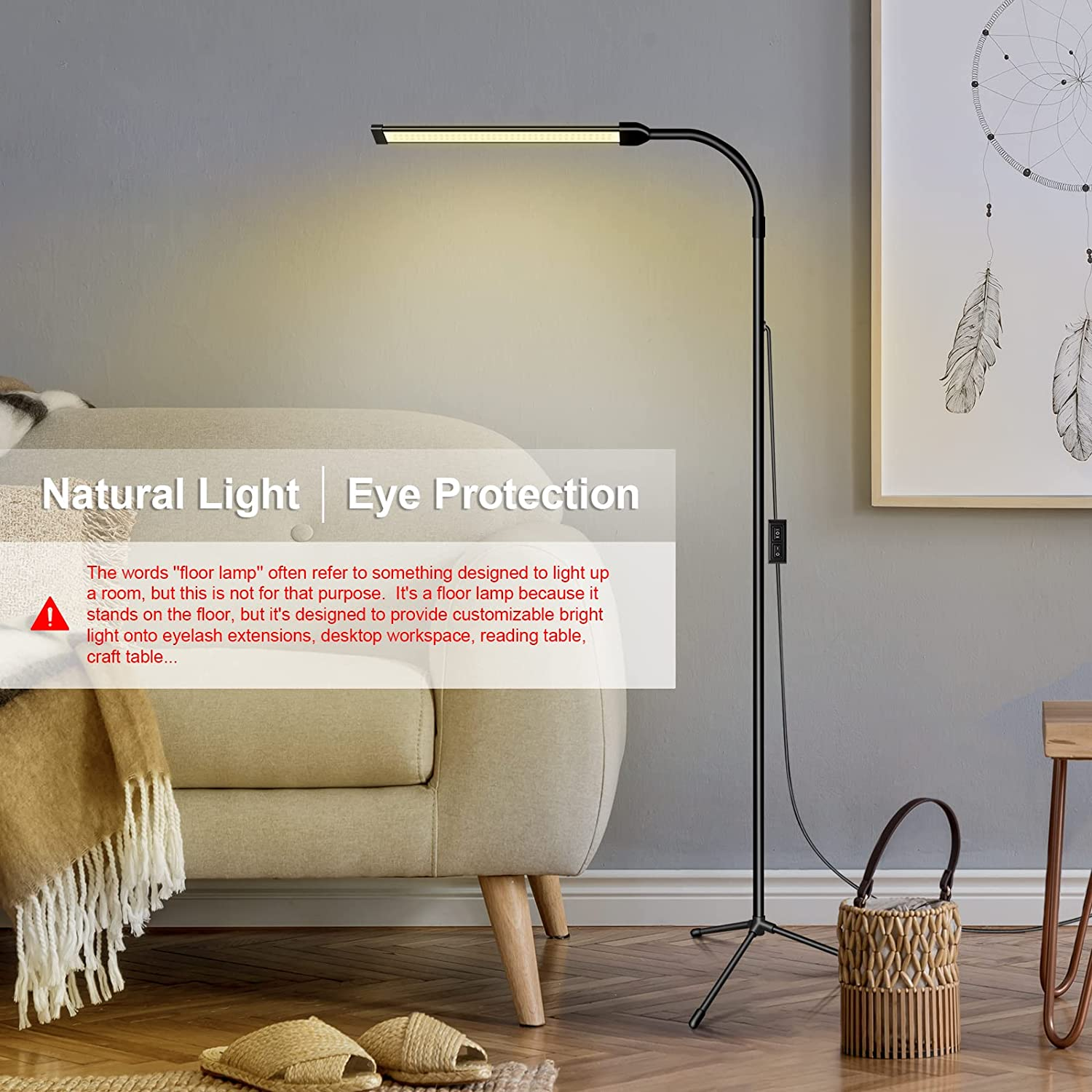 Naturalight 2x Magnifying Floor-Table LED Light