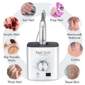 Nail Drills for Acrylic Nails - Professional Nail Drill Machine Btartbox 30000 RPM Electric Efile Nail Drill for Gel Nails Remove Poly Nail Gel Gift for Women Home and Salon Use, White
