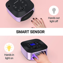 Load image into Gallery viewer, Melodysusie Professional 2 in 1 Nail Drill with Nail Lamp, 60W Nail Dryer with 4 Timer Setting Sensor for Acrylic Gel Poly Nails Curing and Removing, Salon Home Use, Purple
