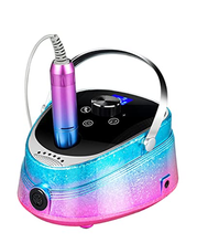 Load image into Gallery viewer, Electric Nail Drill Machine,Lumcrissy Rechargeable 35000 Rpm Professional Colorful Nail Drill for Gel Nail with Foot Pedal,Nail Pedicure Nail Drills for Gel Polish (Rainbow-A)
