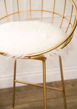 Load image into Gallery viewer, Devon &amp; Claire Genie Gold and Faux Fur Bar Stool
