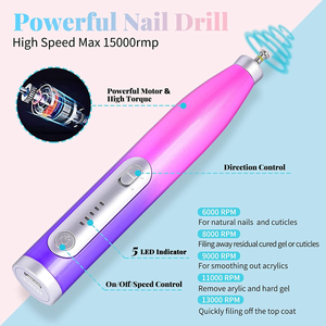 Electric Nail Drill,Morgles Cordless Nail Drill Rechargeable Electric Nail File for Acrylic Portable Electric Nail Drill Kit with 12Pcs Nail Drill Bits for Salon Home Use