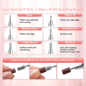 Acrylic Nail Drill - Btartbox Nail Drill Machine, Professional Nail Drill Electric Nail Drills for Acrylic Nails Efile Nail Drill E File Kit for Home Salon Use, White