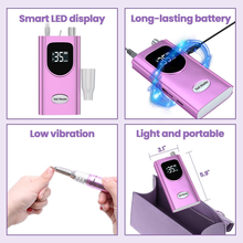Load image into Gallery viewer, Delanie 35000RPM Professional Nail Drill Machine, Portable Nail Drills for Acrylic Nails, Electric Nail File Rechargeable Efile Nail Drill for Gel Nails Remove, Home and Salon Use Nail Tools (Purple)

