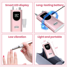 Load image into Gallery viewer, Delanie 35000RPM Professional Nail Drill Machine, Portable Nail Drills for Acrylic Nails, Electric Nail File Rechargeable Efile Nail Drill for Gel Nails Remove (Rose Gold)
