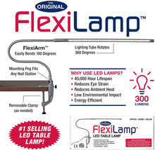 Load image into Gallery viewer, Americanails Original Flexilamp - LED Table Desk Lamp - Removable Clamp - Adjustable Lighting for Nail Stations - Manicure Table Light - Flexible Arm - 48 LED Beads - 300 Lumens
