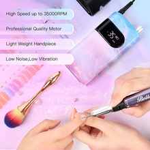 Load image into Gallery viewer, Belle Rechargeable Professional Nail Drill, 35000RPM Nail Drills for Acrylic Nails Portable Electric Nail File with 6 Pcs Nail Drill Bits for Nail Art Manicure/Pedicure
