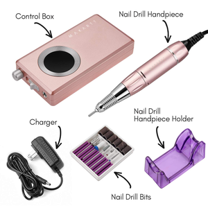 Makartt Rechargeable Nail Drill Electric Nail File Pink Stephanee 35000RMP Professional Nail Drill Kit Portable E File Manicure Drill for Acrylic Nails Poly Nail Gel Polish Nail Extension Gel B-18