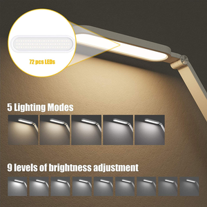 LED Desk Lamp,Jkswt Eye-Caring Table Lamps Natural Light Protects Eyes Dimmable Office Lamp with 5 Color Modes USB Charging Port Touch Control and Memory Function,10W Reading Lamp