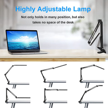 Load image into Gallery viewer, Hafundy LED Desk Lamp,Adjustable Eye-Caring Desk Light with Clamp,Swing Arm Lamp Includes 3 Color Modes,10 Brightness Levels Table Lamps with Memory Function,Desk Lamp for Home,Office,Reading(Black)
