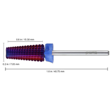 Load image into Gallery viewer, PANA Nail Carbide 5 in 1 Bit - Two Way Rotate Use for Both Left and Right Handed - Fast Remove Acrylic or Hard Gel - 3/32&quot; Shank - Manicure, Nail Art, Drill Machine (Medium - M, Purple)
