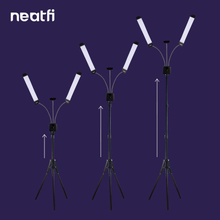 Load image into Gallery viewer, (New Model) Neatfi Supreme LED Light Kit for Estheticians, Make up &amp; Tattoo Artists, Filming &amp; Photography, 3600 Lumens Bright, 3 Light Color Modes, with Adjustable Tripod &amp; Flexible Phone Holder
