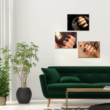 Load image into Gallery viewer, Canvbay 3 Pieces Beauty Salon Modern Canvas Wall Art Fashion Woman Painting Picture Leopard Print Nail Hand Spa Artwork Makeup and Manicure Poster Bedroom Decor Stretched Ready to Hang
