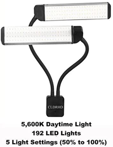 CLDRHD Dual Arm LED Portable Lighting Lamp,Mobile Phone Bracket,Designed for Lash, Tattoo, Nail and Makeup Artists or Photography, Reading, Streaming