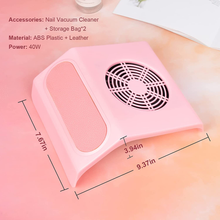 Load image into Gallery viewer, AORAEM Nail Dust Collector 40W,Powerful Nail Vacuum Professional Salon Manicure Machine Nail Art Equipment with 2 Dust Collection Bags for Salon Home Use (Pink)
