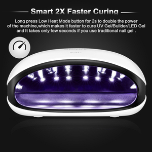 SUNUV 48W UV LED Light Lamp Nail Dryer for Gel Polish with Auto Sensor Professional Nail Art Tools SUN4 Black