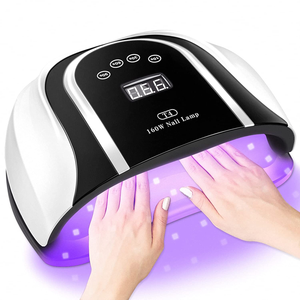 160W UV LED Gel Nail Lamp,Large UV Nail Light for Professional Salon Home Two Hand Use,Gel Polish Curing Lamp Nail Dryer with 54 PCS Light Bead (Black)