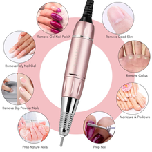 Load image into Gallery viewer, Makartt Rechargeable Nail Drill Electric Nail File Pink Stephanee 35000RMP Professional Nail Drill Kit Portable E File Manicure Drill for Acrylic Nails Poly Nail Gel Polish Nail Extension Gel B-18
