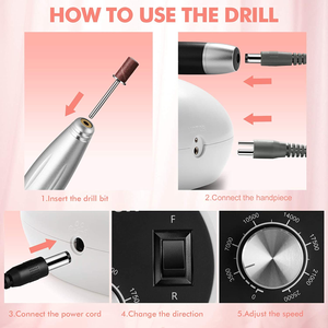 Acrylic Nail Drill - Btartbox Nail Drill Machine, Professional Nail Drill Electric Nail Drills for Acrylic Nails Efile Nail Drill E File Kit for Home Salon Use, White