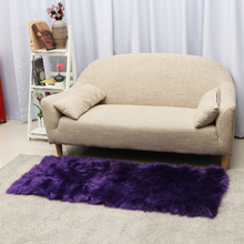 Load image into Gallery viewer, Faux Sheepskin Fur Area Rug, White Fluffy Rugs for Bedroom Living Room, Soft Fuzzy Carpets for Kids Room, Girls Room, Nursery Bedside Rug, Purple

