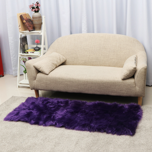 Faux Sheepskin Fur Area Rug, White Fluffy Rugs for Bedroom Living Room, Soft Fuzzy Carpets for Kids Room, Girls Room, Nursery Bedside Rug, Purple