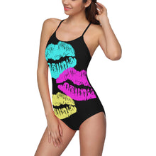 Load image into Gallery viewer, Novelty Black One Piece Swim Suit Up to Size 3XXX
