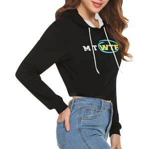 Crop Top Black and White Novelty Hoodie for Women Up to 2XXL Plus Size