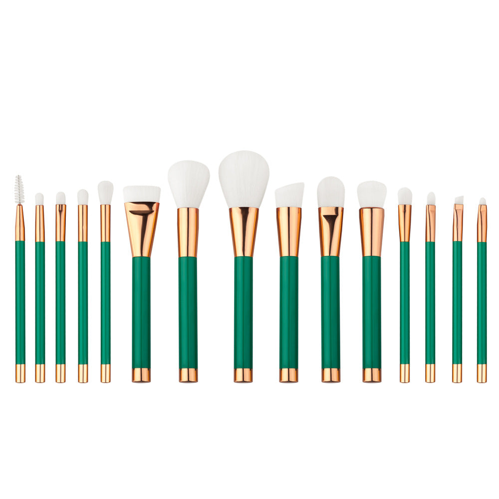 green makeup brush set professional metallic makeup brushes 