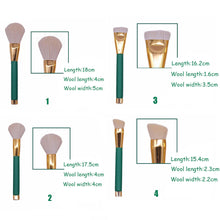 Load image into Gallery viewer, 15Pcs Professional Green Makeup Brushes Set Kit
