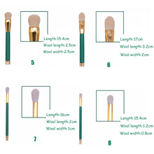 Load image into Gallery viewer, 15Pcs Professional Green Makeup Brushes Set Kit
