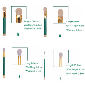 15Pcs Professional Green Makeup Brushes Set Kit