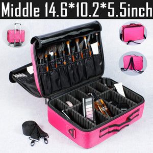 High Quality Professional Makeup Organizer Cosmetic Case Travel Large Capacity Storage Bag Suitcases