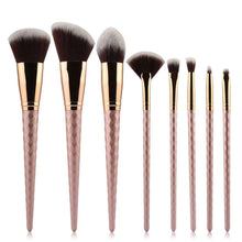 Load image into Gallery viewer, 8pcs Professional Brushed Gold Professional Designer Makeup Brush Set
