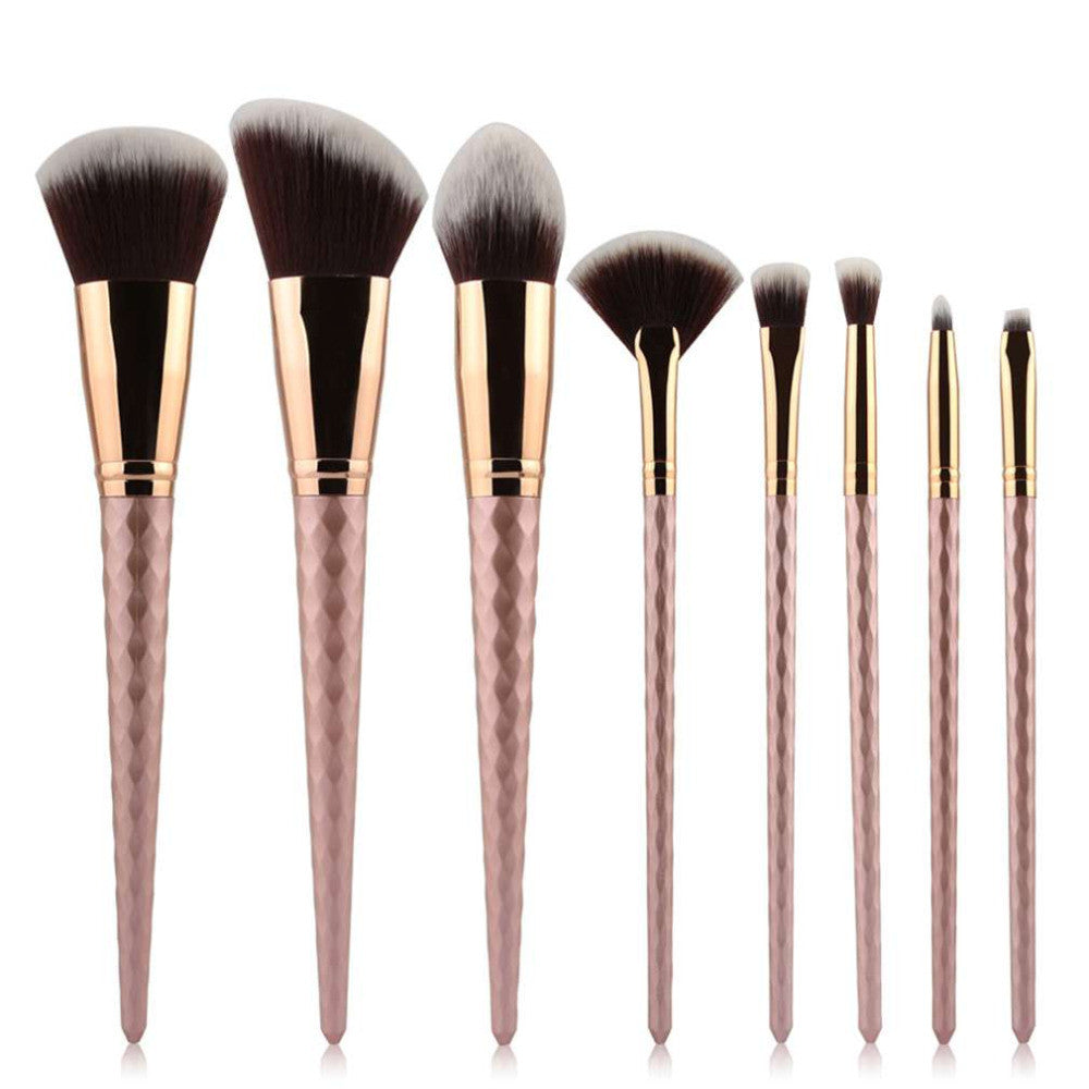 8pcs Professional Brushed Gold Professional Designer Makeup Brush Set