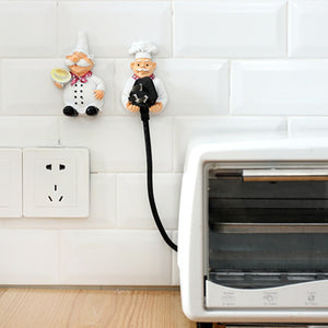 LMETJMA 2pcs/lot Cute Self Adhesive Wall Plug Holder Self Adhesive Plug Hook Kitchen Plug Hanger KCBII011303X2