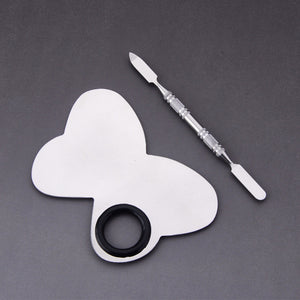 Makeup Painting Palette With Spatula New Stainless Steel Metal  Mixing Tool Artist Drawing FS29