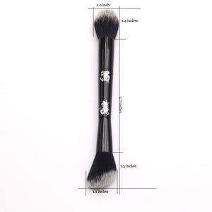 Fashion Makeup Tattoo Artist Super Soft Tipped Synthetic Bristles Unique 2-in-1 Shade Light Angled Contour Highlighting Brush