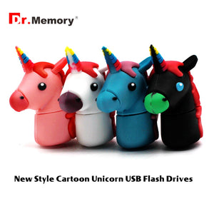 Dr.Memory Rainbow Unicorn U Disk Cartoon USB Flash Drive 4G 8G 16G 32G 64G Pendrive Cute Pen Drive 4 Color Christmas Gift