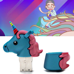 Dr.Memory Rainbow Unicorn U Disk Cartoon USB Flash Drive 4G 8G 16G 32G 64G Pendrive Cute Pen Drive 4 Color Christmas Gift