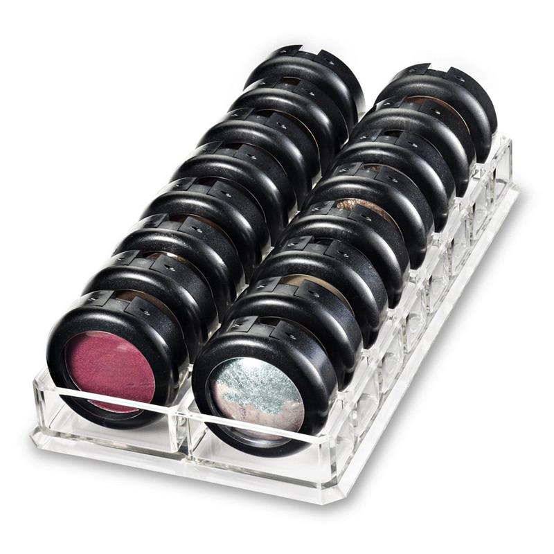 Cosmetics Eyeshadow Organizer Clear Acrylic Lipstick Storage Box Makeup Jewelry Show Shelf Stand 22x12x2.5cm