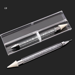 1pcs Dual-ended BLING Rhinestone Picker Wax Pencil CrystalNAIL ART TOOL