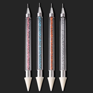 1pcs Dual-ended BLING Rhinestone Picker Wax Pencil CrystalNAIL ART TOOL