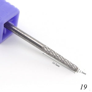 1pcs Carbide Tungsten Milling Cutter Burrs Electric Nail Drill Bit 21 Types Cuticle Polishing Tools for Manicure Drill TR01-21